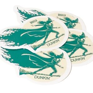 Dunkin Wicked Stickers Lot of 5 Green Witch NEW